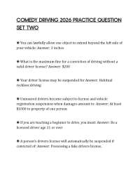 COMEDY DRIVING 2026 PRACTICE QUESTION SET TWO