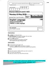 Edexcel AS Level English Language Exam Paper 2025