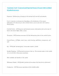 Anatomy and Physiology: General and Special Senses Exam with Detailed Answers