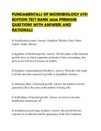 FUNDAMENTALS OF MICROBIOLOGY 11TH EDITION TEST BANK 2026 PREMIUM QUESTIONS WITH ANSWERS AN
