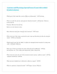 Anatomy and Physiology: Special Senses Exam with Detailed Solutions