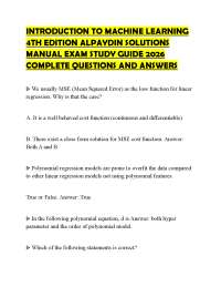INTRODUCTION TO MACHINE LEARNING 4TH EDITION ALPAYDIN SOLUTIONS MANUAL EXAM STUDY GUIDE 20