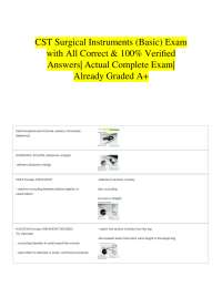 CST Surgical Instruments (Basic) Exam with All Correct & 100% Verified Answers| Actual Com