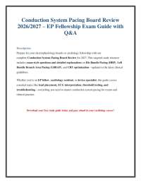 Conduction System Pacing Board Review: EP Fellowship Exam Q&A