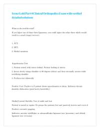 Clinical Orthopedics Exam: Detailed Solutions and Tests