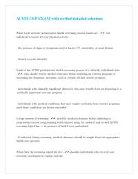 ACSM-CEP Exam Questions with Detailed Solutions