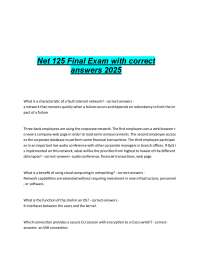 Net 125 Final Exam Questions and Answers