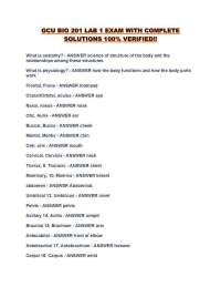 GCU BIO 201 LAB 1 EXAM WITH COMPLETE SOLUTIONS 100% VERIFIED!!