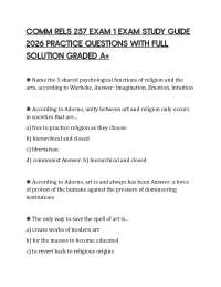 COMM RELS 257 EXAM 1 EXAM STUDY GUIDE 2026 PRACTICE QUESTIONS WITH FULL SOLUTION GRADED A+