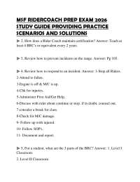 MSF RIDERCOACH PREP EXAM 2026 STUDY GUIDE PROVIDING PRACTICE SCENARIOS AND SOLUTIONS