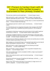CST Thoracic & Cardiac Exam Q&A: Verified Answers for Guaranteed Success