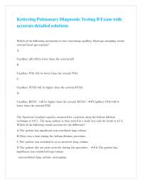 Pulmonary Diagnostic Testing Exam with Solutions