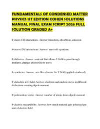 FUNDAMENTALS OF CONDENSED MATTER PHYSICS 1ST EDITION COHEN SOLUTIONS MANUAL FINAL EXAM SCR