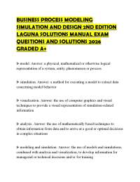 BUSINESS PROCESS MODELING SIMULATION AND DESIGN 2ND EDITION LAGUNA SOLUTIONS MANUAL EXAM Q