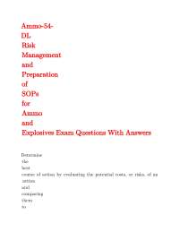 Risk Management and SOPs for Ammo and Explosives Exam Questions