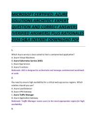 Azure Solutions Architect Expert Certification Q&A (2026)