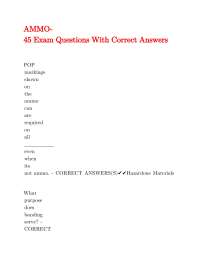 Ammunition Handling and Safety Exam Questions with Correct Answers
