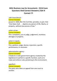 Business Law Exam: Questions and Answers
