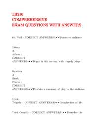 Theatre Comprehensive Exam Questions with Answers