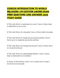 CONCISE INTRODUCTION TO WORLD RELIGIONS 4TH EDITION AMORE EXAM PREP QUESTIONS AND ANSWERS