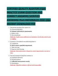 CQA Practice Exam Questions and Answers: Quality Auditing