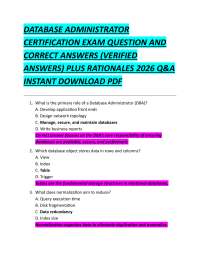 Database Administrator Certification Exam Q&A (2026)