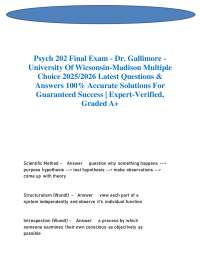 Psychology Exam Questions and Answers: Key Concepts and Theories