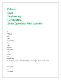 Palantir Data Engineering Certification Exam Questions with Answers