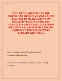 WGU D373 MARKETING IN THE DIGITAL ERA OBJECTIVE ASSESSMENT (OA) TEST BANK 2025/2026