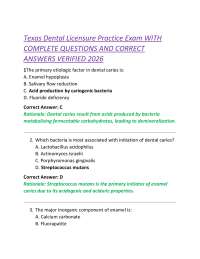 Texas Dental Licensure Exam Practice Questions and Answers 2026