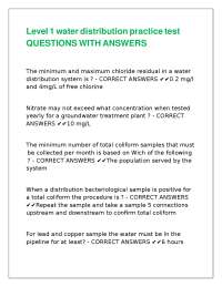 Water Distribution Systems Practice Test with Answers