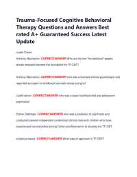 TF-CBT: Trauma-Focused Cognitive Behavioral Therapy - Questions and Answers