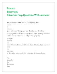 Palantir Behavioral Interview Prep Questions and Answers