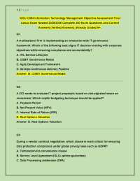 WGU C954 Information Technology Management Objective Assessment Final Actual Exam
