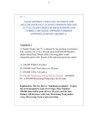 Insurance Exam Practice Questions and Answers