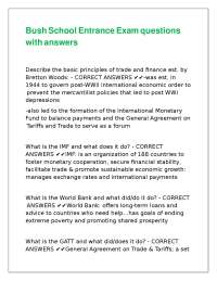 International Economics Exam Questions and Answers: Bretton Woods, IMF, WTO