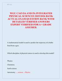 WGU C165 OA AND PA INTEGRATED PHYSICAL SCIENCES 2025/2026