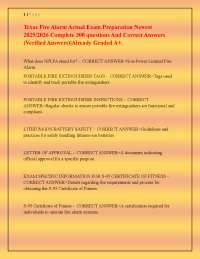 Texas Fire Alarm Exam Preparation: Questions and Answers for 2025/2026