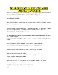 2025 LPC Exam Questions and Answers – Licensed Professional Counselor Practice Exam, Study