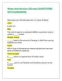 Water Systems Questions and Answers: Practice for Exams