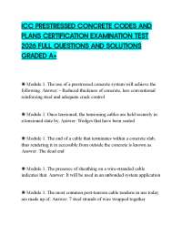 ICC PRESTRESSED CONCRETE CODES AND PLANS CERTIFICATION EXAMINATION TEST 2026 FULL QUESTION