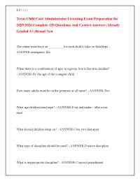 Texas Child Care Administrator Licensing Exam Preparation: Q&A for 2025/2026