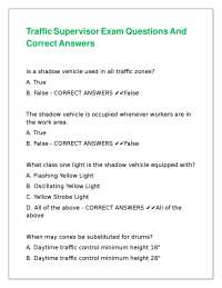 Traffic Control Exam Questions and Answers