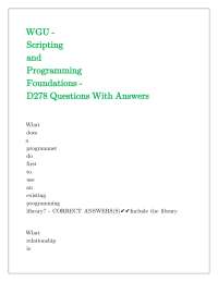 Programming Foundations: Questions and Answers