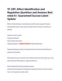 TF-CBT: Affect Identification and Regulation - Questions and Answers