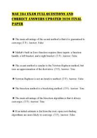 MAE 284 EXAM FULL QUESTIONS AND CORRECT ANSWERS UPDATED 2026 FINAL PAPER