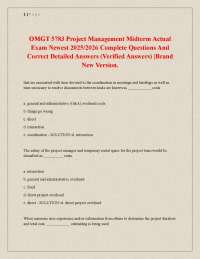 Project Management Midterm Exam Questions and Answers 2025/2026