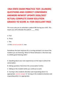 CNA State Exam Practice Test for Illinois – 2026/2027 Verified Questions & Answers
