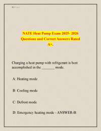 NATE Heat Pump Exam Questions and Answers 2025-2026