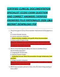 CCDS Exam Q&A: Clinical Documentation Specialist Certification